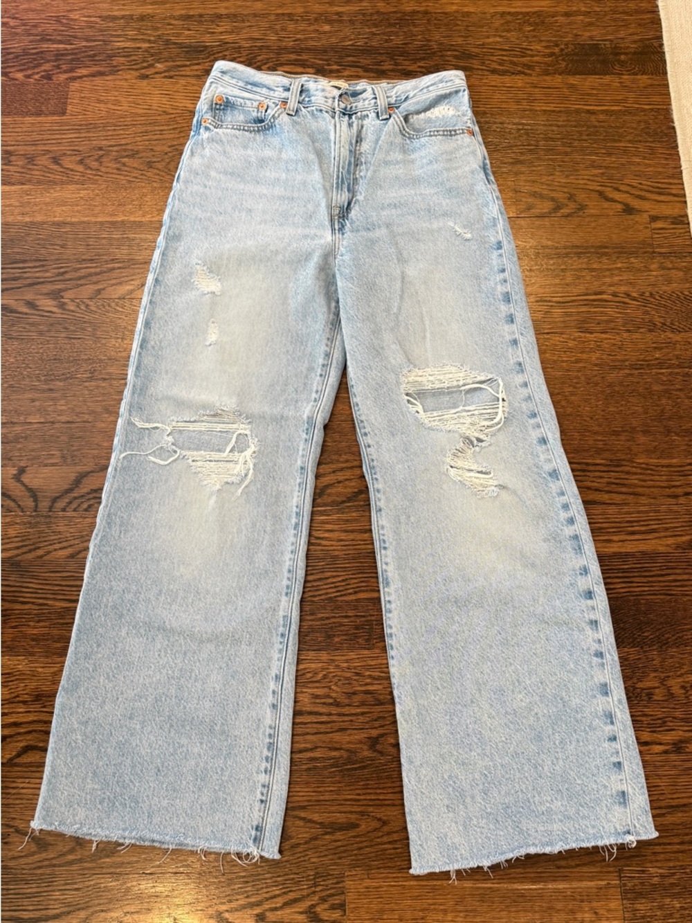 levi’s premium ribcage high rise wide leg jeans 27